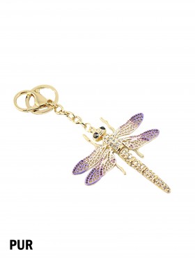 Moving Dragonfly Rhinestone Keychain